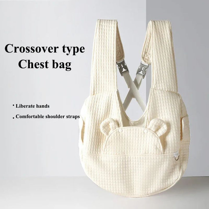 Elevate Your Pet's Adventure with the Pet Breathable Cross Design Chest Backpack Carrier